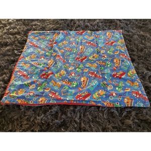 Child's Colorful Utility Vehicles Trucks Fire Engine Snow Plows 38x66 Comforter